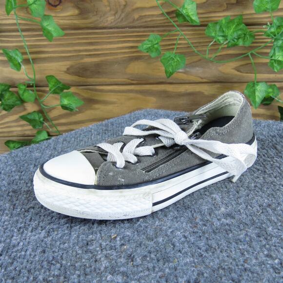 Converse Boys Sneaker Low‎ Top Sz T 11 Medium Gray Fabric Zip - Picture 1 of 5